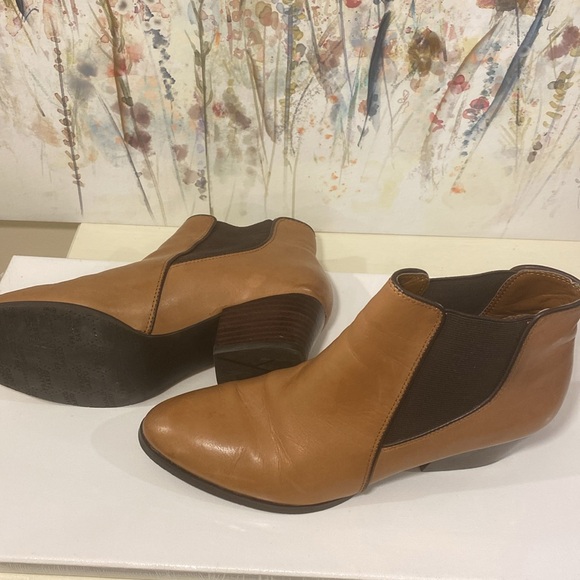 Franko Sarto Leather Tan Leather Ankle Boot Booties Size 7 - Picture 15 of 16
